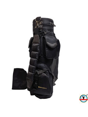 PRO SELECT Golf Staff Cart Bag | 6-Way Divider | Black w/ Rain Hood